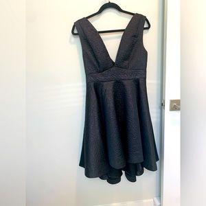 Deep Cut Black Cocktail Dress by RW & Co (Elle)